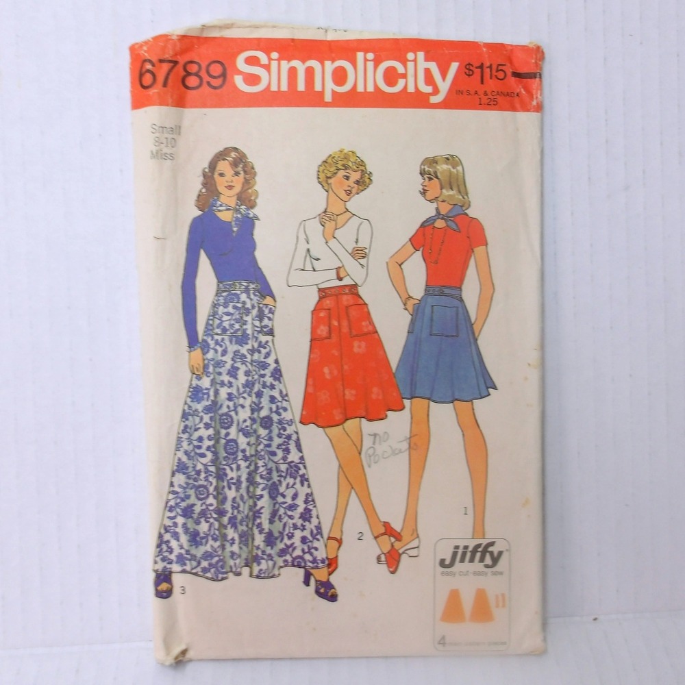 Simplicity 6789 Sewing Pattern Misses‎ Skirt and Top Size Small 8-10 / #1200